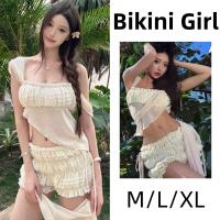 ราคา ชุดว่ายน้ำ ชุดสามชิ้น สายเอี๊ยม ดีไซน์จีบ การต่อตาข่าย จับคู่กับกางเกงขาสั้น ผูกข้าง เซ็กซี่ บิกินี่ (26642947529)