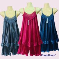 ราคา ชุดนอน 2 ชิ้นผ้แพรสายเดี่ยวสายสามารถปรับได้เนื้อผ้าเบาใส่สบาย (17474577047)