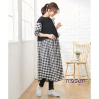 ราคา [จัดส่งจากประเทศญี่ปุ่น] Nissen_ ชุดเดรสคลุมท้องให้นมแฟชั่น สไตล์ญี่ปุ่น ดีไซน์เลเยอร์เสื้อกั๊ก แขนพองน่ารัก ซ่อนช่องให้นม ใส่สบาย พรางหุ่น ซักง่าย สำหรับคุณแม่ตั้งครรภ์/หลังคลอด คุณภาพพรีเมียม ส่งตรง