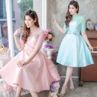 ราคา ชุดเดรสราตรีออกงาน สีเขียวมิ้นท์ M-L (7654119919)