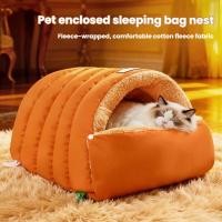 ราคา ที่นอนแมวกึ่งปิดแมวเตียง กันลม เตียงสัตว์เลี้ยงเลียนแบบหนังแมวนอนเตียงปิดถุงนอน (46301833236)