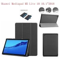 ราคา Huawei Mediapad M5 Lite 10 10.1"2018 ขาตั้งหนัง pu smart folio เคสแม่เหล็ก (27024388161)