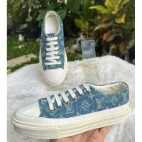 ราคา Louis Vuitton Blue Denim Monogram Stellar Sneakers Sz.38 มือสองแบรนด์แท้ (24225084842)
