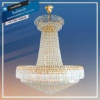 ราคา WH โคมไฟระย้า เม็ดคริสตัลสีทอง (ขนาด 100cm/80cm/60cm) ขั้ว E14 รุ่น WL-1085-KG-[1000-800-600] (6878862959)