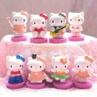 ราคา 8 ชิ้น/เซ็ต Kitty Mini Figures น่ารักการ์ตูน KT Miniatures เค้ก Toppers ของขวัญ (25857423468)