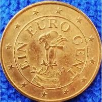 ราคา เหรียญ​ยูโร, ออสเตรีย​Austria, 1 Euro​ Cent, ใช้แล้ว, #​1044 (17000671641)
