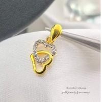 ราคา จี้หัวใจประดับเพชร CZ แท้หุ้มทองคำแท้ 5 ไมครอน (26752609270)