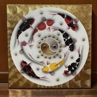 ราคา รูปปลาคราฟ รูปปิดทอง ขนาด60x60cm. รูปภาพ ภาพมงคล ปลาคาร์ฟ 8 ตัว ภาพติดผนัง กรอบรูป ภาพแต่งบ้าน ภาพแต่งห้อง รูปวาด (18945687362)