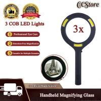ราคา (ใหญ่-มีไฟLED-ขยาย 3X) แว่นขยายมีไฟ LED เลนส์ขยายมีไฟ กำลังขยาย 3 เท่า ไฟส่องสว่าง (48054384178)