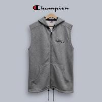 ราคา Champion Big Logo Sleeve Track Top Vest Full Zipper Hoodie สีเทา (48404694134)