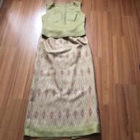 ราคา ชุดเสื้อกระโปรง ผ้าฝ้ายมัดหมี่ ทอลายลูกแก้ว มือสองสภาพดี (4035173272)