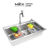 ราคา MEX รุ่น BIX85BM-MF อ่างล้างจาน 1 หลุม ขนาด 86 x 51.5 สเตนเลส สตีล AISI 304 (52302935544)