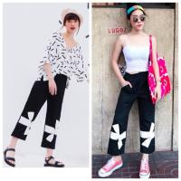 ราคา chamniii : FF Pants กางเกงขายาว สีดำ (27020394858)