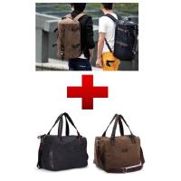 ราคา 4 Ways Korean Canvas Laptop backpack + Tote Messenger Shoulder Canvas Bag (18080267084)