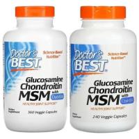 ราคา (ส่งออกภายในวัน) Doctor's Best, Glucosamine Chondroitin MSM with OptiMSM, 240/360 Veggie Caps (23180460573)