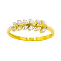 ราคา Happy Jewelry แหวนใบมะกอก เพชรแท้ ทองแท้ 37.5% ME528 (7219095173)