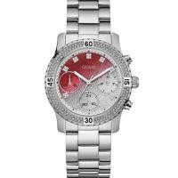 ราคา GUESS Confetti Red Dial Stainless Steel Ladies Watch W0774L7 (24491737645)