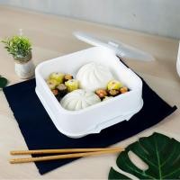 ราคา กล่องนึ่ง ชุด 3 ชิ้น กล่องอุ่นอาหารในไมโครเวฟขนาด 22x24.5x10 cm. แบรนด์ Micron ware รุ่น 9053 (41701298268)