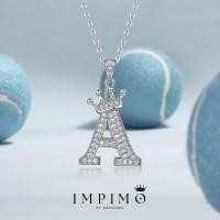 ราคา สร้อยพร้อมจี้เพชรโมซาไนต์ตัวอักษร A - Z จาก Impimo (เลือกได้ในตะกร้า) ตัวเรือนเงินแท้ 925 ชุบทองคำขาว (26593533990)
