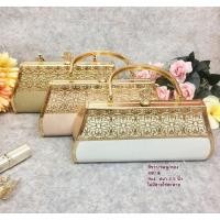ราคา กระเป๋าออกงานสีชมพู/สีทอง/สีขาว (7416465423)