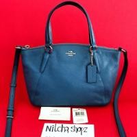 ราคา Coachพัดมินิ หนังแท้ สีน้ำเงิน (1233575265)