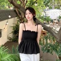 ราคา สายเดี่ยวผูกไหล่ เสื้อสายเดี่ยว สาวอวบใส่ได้ เสื้อสายเดี่ยวสายสม็อค แต่งขอบบัว เชือกปรับได้ สีสดใส่ ทรงสวยสาย (23064728531)