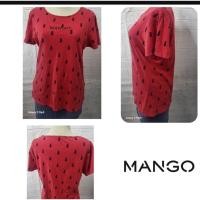 ราคา ลดเหลือ 120 รหัส 0935 เสื้อยืด สีแดง แบรนด์ mango ไซส์ L อก 38 (40154306657)