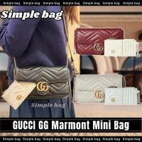 ราคา กุชชี่GUCCI GG Marmont Mini Bag With card holder กระเป๋าสะพายเดี่ยว #Simple bag (26876351034)