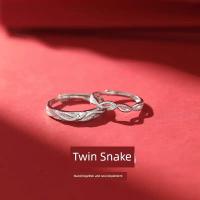 ราคา แหวนคู่ แหวน 999 เงินสเตอร์ลิงคู่งูคู่แหวนคู่หญิงชายหรูหรา Niche High-End Sense งูของขวัญที่ระลึก (46154174728)
