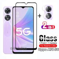 ราคา 2 in 1 ฟิล์มกระจกนิรภัยกันรอยหน้าจอ แบบเต็มจอ HD ใส ป้องกันเลนส์กล้อง สําหรับ Oppo A78 A98 A58 A58X A77S A77 OppoA78 4G 5G Oppo A 78 (22318453050)