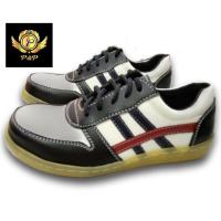 ราคา รองเท้าเซฟตี้หัวเหล็กแฟชั่น สีดำ/ขาว รุ่น P-963 (New ) พื้นกันลื่นทรงผ้าใบ (16615004560)