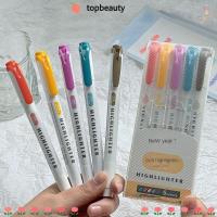 ราคา ท็อปบิวตี้ 5สี/กล่องปากกาเรืองแสง,เครื่องเขียนนักเรียนวาดปากกาเน้นข้อความชุด,น่ารักพาสเทลที่มีสีสันสองหัวเครื่องหมายสีปากกาโรงเรียนเครื่องสํา (26258223658)