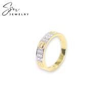 ราคา แหวนทองเรียบหรู ทองแท้ 9K 37.5% เพชร CZ (29566887851)