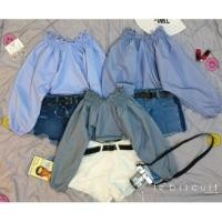 ราคา เสื้อปาดไหล่ แขนยาว ทรงผีเสื้อ จั๊มปลายแขน (322759447)