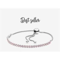 ราคา (ของแท้100%)Pandora Silver Bracelets ข้อมือเพชรชมพู (8741621603)