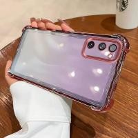 ราคา เคส Samsung s20 Fe เคส Samsung s21 Fe เคสโทรศัพท์เคลือบด้วยไฟฟ้าป้องกันการตกสี่มุมสําหรับเคส Samsung s20 Fe. (52550920873)