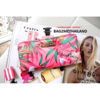 ราคา กระเป๋าสตางค์ Victoria's Secret Wallet Purses Holders ทรง ยาว สีชมพู ลายดอกไม้ (400205097)
