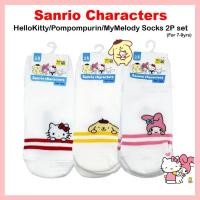 ราคา [DAISO Korea] Sanrio ถุงเท้า ลายตัวการ์ตูน Hello Kitty Pompurin MyMelody 2P (อายุ 7-9 ปี) (25507209644)