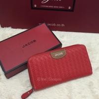 ราคา JACOB กระเป๋าสตางค์ซิปรอบลายสานใบยาว ของแท้ % (สินค้าพร้อมส่งค่ะ) (738917872)