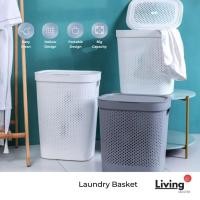 ราคา Plastic Laundry Basket With Lid 60L Bakul Baju Laundry Basket Dirty Clothes Basket (28760293914)