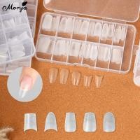 ราคา Monja Matte เล็บปลอม PVC Extension เคล็ดลับฝรั่งเศสเต็มรูปแบบสั้นCoffinรูปไข่เล็บปลอมสําหรับกดบนเล็บ (42374853092)