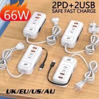 ราคา USB Charger ปลั๊กพกพา รางปลั๊กไฟ ที่ชาร์จแบต ชาร์จไว 5.1A PD 2 พอร์ต+USB 2 พอร์ต type-c (28943410716)