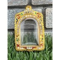 ราคา กรอบทอง กรอบพระ กรอบพระสมเด็จ กรอบสมเด็จ พระสมเด็จ กรอบเงิน ลงยาน้ำเงิน ฝังเพชร ใส่สมเด็จวัดระฆัง ขนาด กว้าง 2.9 cm สูง (18556011907)