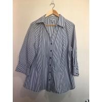 ราคา ทรงเข้ารูป WORTHINGTON อกหน้าผ้า 52 นิ้ว *มีรอยเปื้อนจางๆ* cotton เสื้อเชิ้ต ลายทาง stripe shirt plus size (23129706919)
