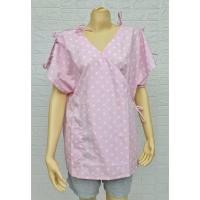 ราคา เสื้อผู้ป่วยติดเตียง คอวีป้ายหน้า ผูกไหล่สองข้าง ผ้าฝ้าย 100% งานไทยแท้ (14189194460)