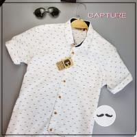 ราคา เสื้อเชิ้ตแขนสั้น คอปก ผ้า Oxford ลายหนวด สีขาว มีถึงไซส์ 4XL (1122512053)