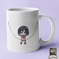 ราคา Attack On Titan Chibi Mikasa Animation แก้วเซรามิคแก้ว Keko Mug | แก้วมัคของขวัญจินโม (58102167995)