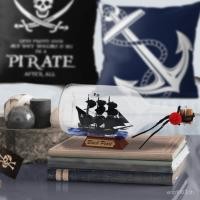 ราคา งานฝีมือขนาดเล็กเรือขวดขายส่งขวดดริฟท์แก้วของขวัญ Wishing ขวด Pirates of Caribbean Creative Number Black Pearl LFFE (56453826857)