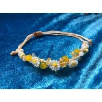 ราคา สร้อยข้อมือเชือกถักหินแท้ สีเหลือง ขาว (26879034665)