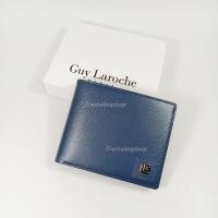 ราคา Guy Laroche กระเป๋าสตางค์พับสั้น มีช่องใส่เหรียญ สีกรมท่า หนังลาย หนังแท้100% (25873122038)